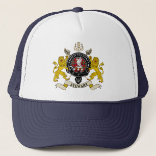Stewart Klan Badge Tartan & Swords Keps