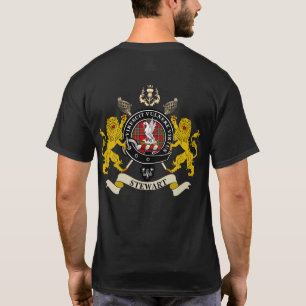 Stewart Klan Badge Tartan & Swords T Shirt