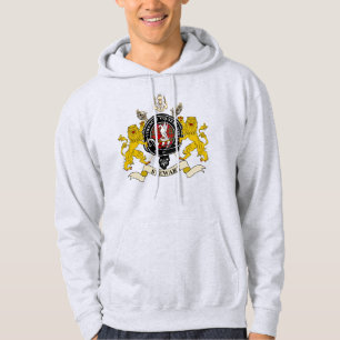 Stewart Klan Badge & Tartan w/Motto Hoodie