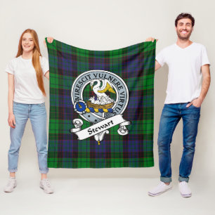 Stewart Old Modern Klan Badge Tartan Play Fleecefilt