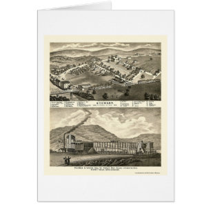 Stewart panorama- karta för OH - 1873 Hälsningskort