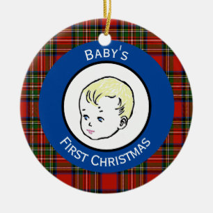 Stewart Play Blonde Hair Baby Första jul Julgransprydnad Keramik
