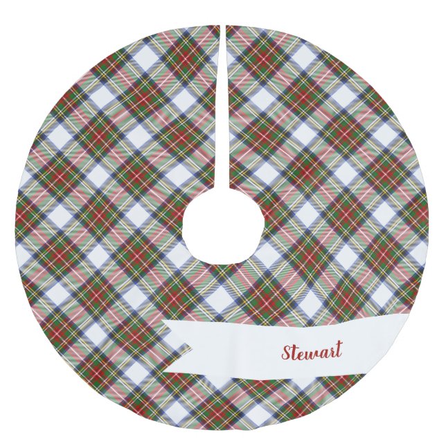 Stewart Royal Klänning Rutmönster Högtidlig Plaid Julgransmatta Borstad Polyester (Framsidan)
