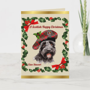 Stewart Scottie Hund Personlig Julafton Card Kort