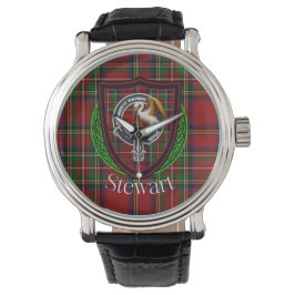 Stewart Scottish Clan Tartan & Crest Armbandsur