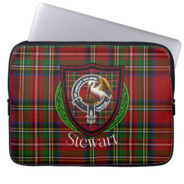 Stewart skotska klan tartan och vapensköld laptop fodral