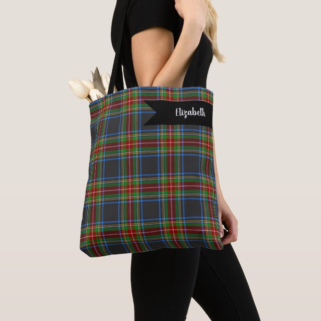 Stewart Stuart Black Clan Tartan Rutmönster Tygkasse (Närbild)