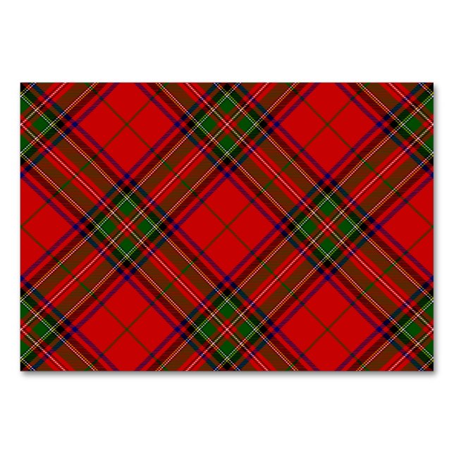 Stewart / Stuart tartan röd grönt plaid Bordsnummer (Framsidan)