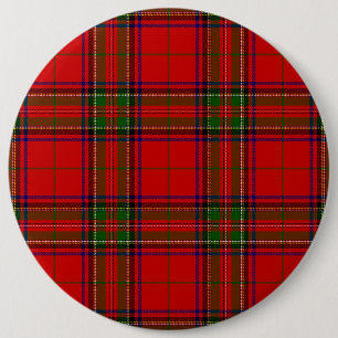 Stewart / Stuart tartan röd grönt plaid Knapp