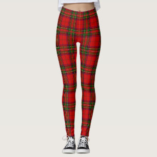 Stewart / Stuart tartan röd grönt plaid Leggings