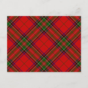 Stewart / Stuart tartan röd grönt plaid Vykort