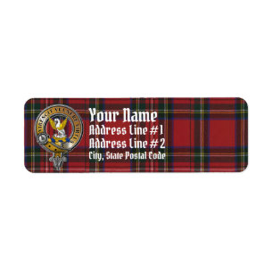 Stewart Tartan & Badge Returadress Etikett