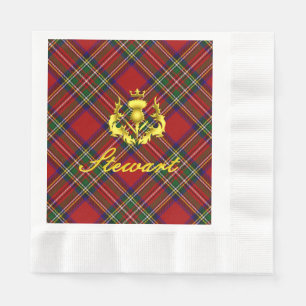 Stewart Tartan & Guld Kronad Tistel Pappersservett
