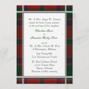 Stewart Tartan Plaid Wedding bjudande Inbjudningar