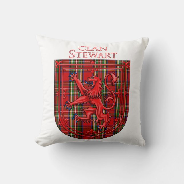 Stewart Tartan Scottish Play Lejon Rampant Kudde (Framsida)