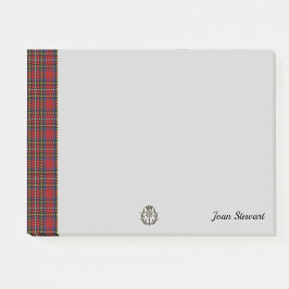 Stewart Tartan & Scottish Thistle Personlig Post-it Block