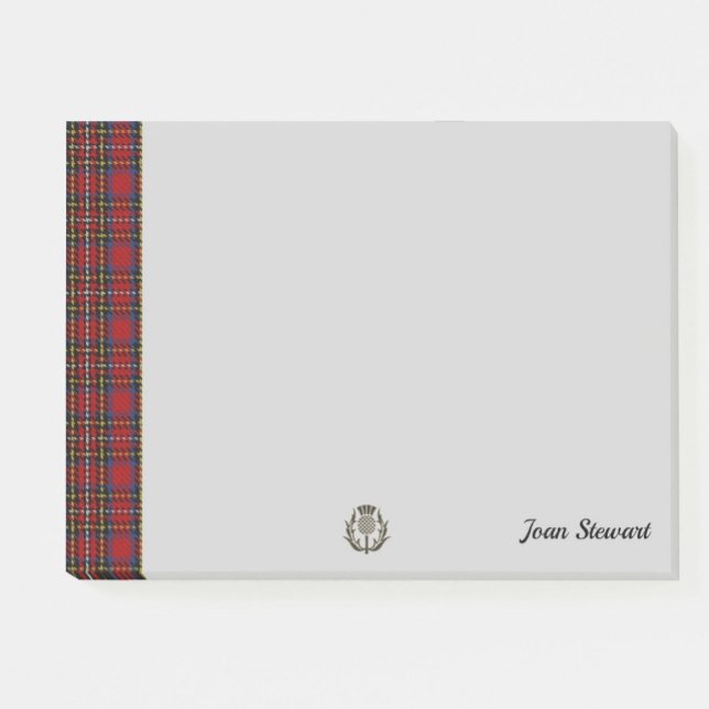 Stewart Tartan & Scottish Thistle Personlig Post-it Block (Skapare uppladdad)