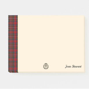 Stewart Tartan & Scottish Thistle Personlig Post-it Block
