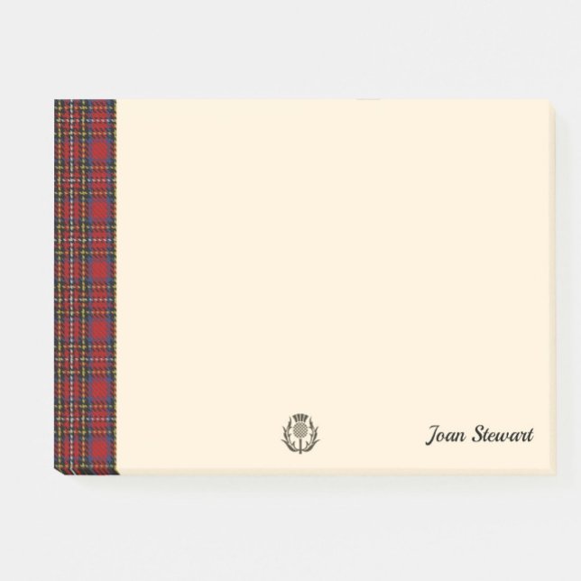 Stewart Tartan & Scottish Thistle Personlig Post-it Block (Skapare uppladdad)