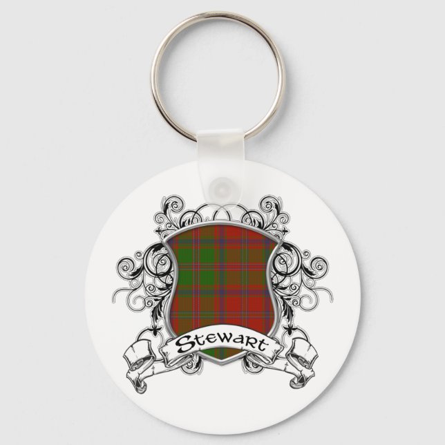 Stewart Tartan Shield Nyckelring (Framsida)