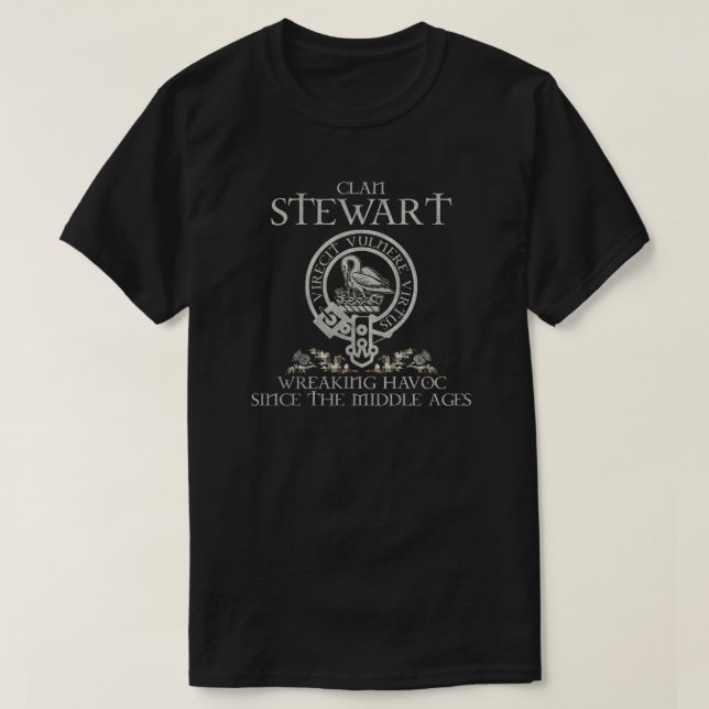 Stewart Victoria Klan vapensköld Scottish Surname  T Shirt (Design framsida)