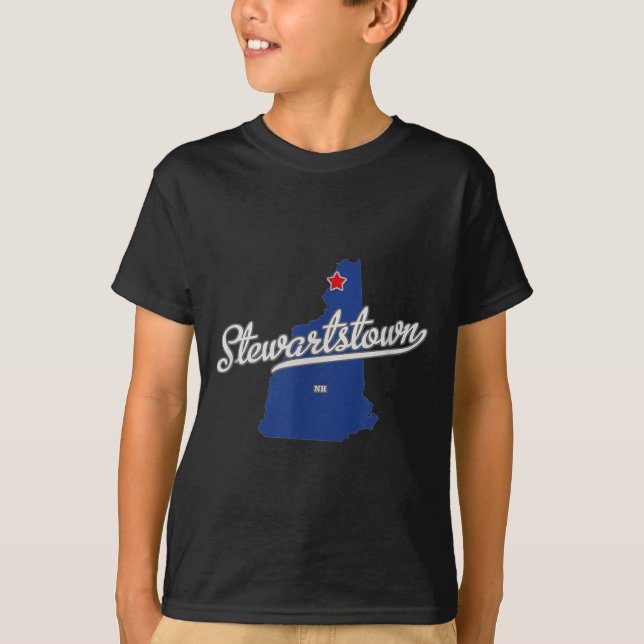 Stewartstown New Hampshire Nh Karta  T Shirt (Framsida)