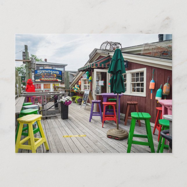 Stewmans loster Pound i Pub Harbour, Maine Vykort (Framsida)