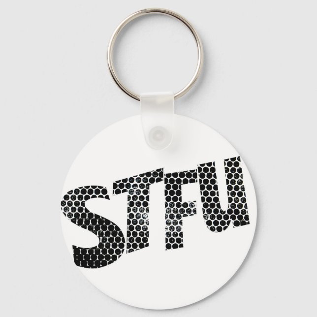 STFU-nyckelring (Svart & Vit) Nyckelring (Framsida)