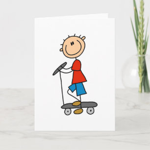 Stick Boy on Scooter Kort