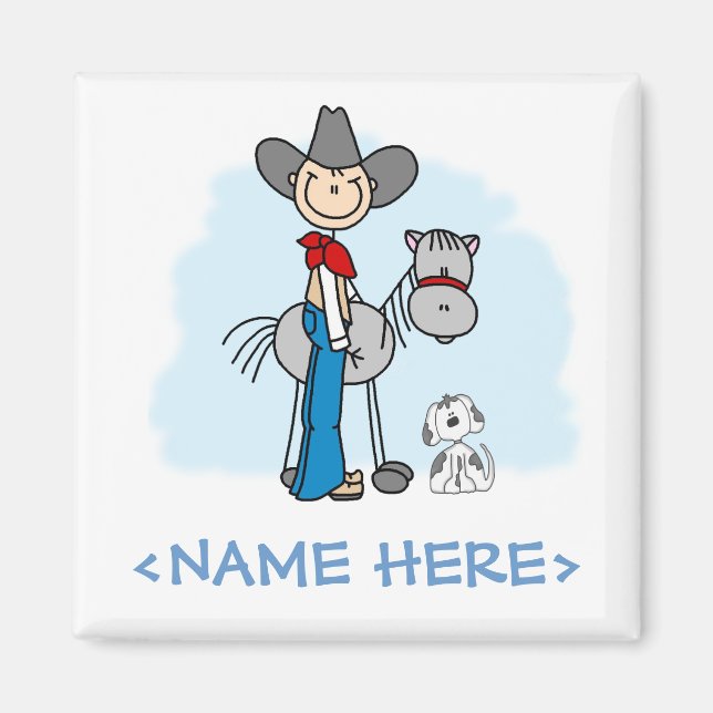 Stick Cowboy N Horse Magnet (Framsidan)