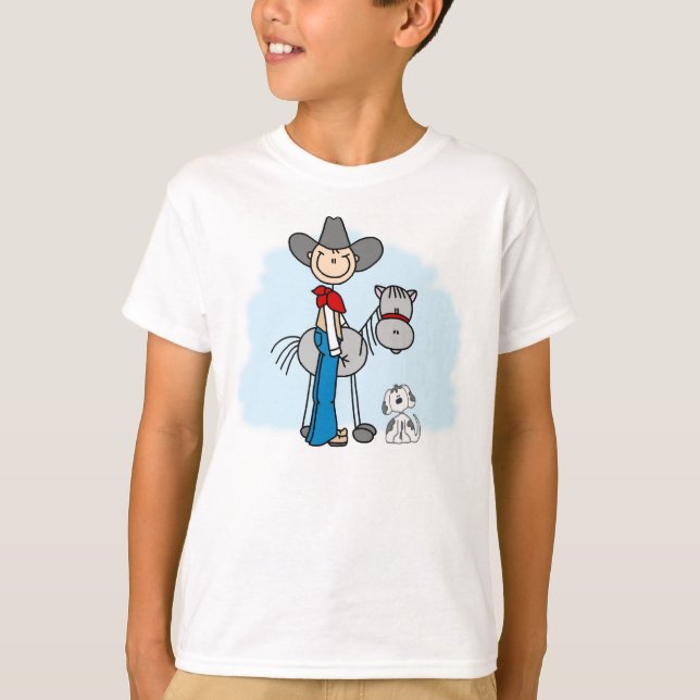 Stick Cowboy N Horse T Shirt (Framsida)