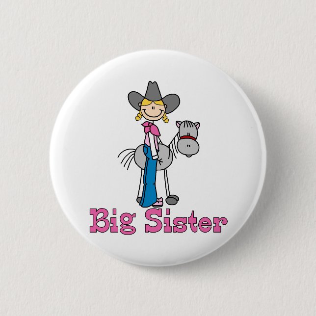 Stick Cowgirl Big Sister Knapp (Framsida)