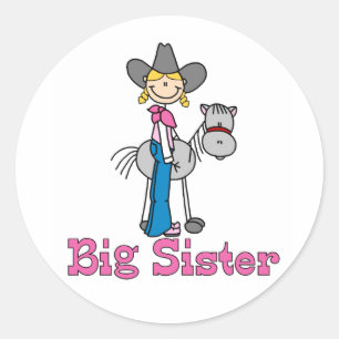 Stick Cowgirl Big Sister Runt Klistermärke