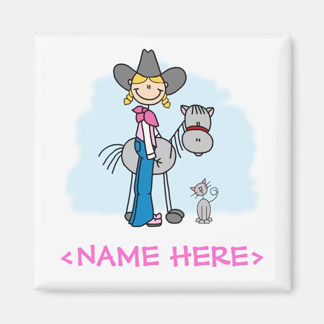 Stick Cowgirl N Horse Magnet (Framsidan)