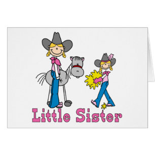 Stick Cowtjejer Little Sister Blank Card OBS Kort