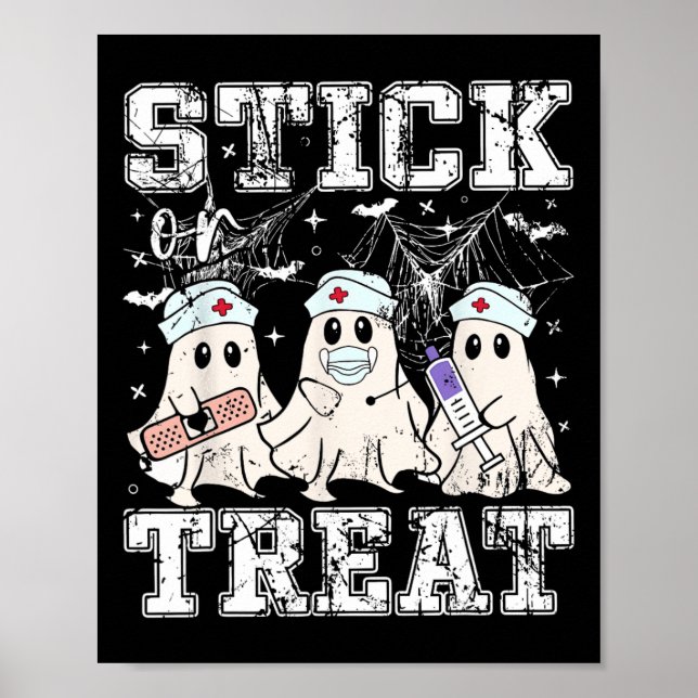 Stick eller behandla Ghost Phlebotomy Tech Nurse H Poster (Framsidan)