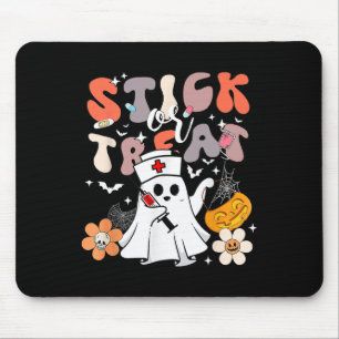 Stick eller behandla Halloween Ghost Nurse Crna Em Musmatta