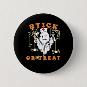 Stick eller Treat Sjuksköterska Spooky Sjuksköters Knapp