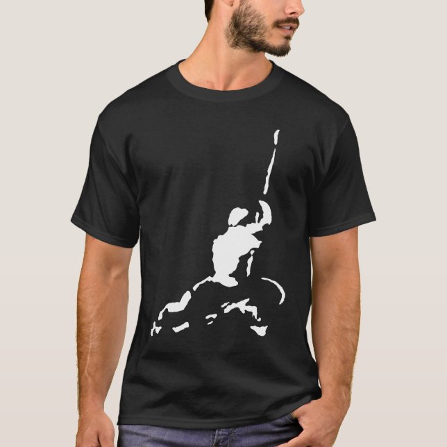 Stick fighter Kungfu WUSHU BUDO T Shirt (Framsida)