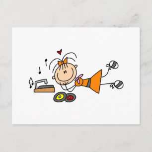 stick figur 50's Girl T-shirts and Gifts Vykort