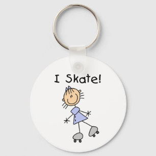 Stick figur åker skridskor jag Tshirts och gåvor Nyckelring