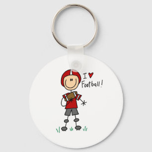 Stick figur älskar jag fotbollT-tröja och gåvor Nyckelring