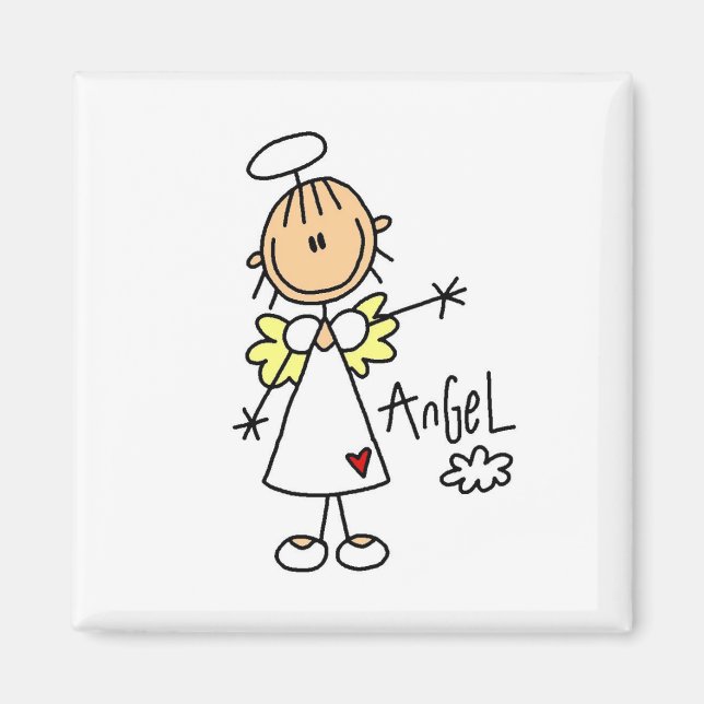 Stick figur Angel T-shirts och presenter Magnet (Framsidan)