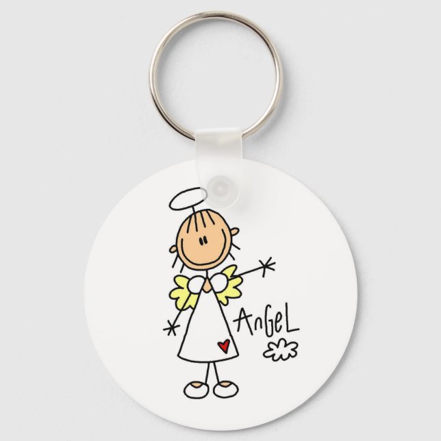 Stick figur Angel T-shirts och presenter Nyckelring (Framsida)