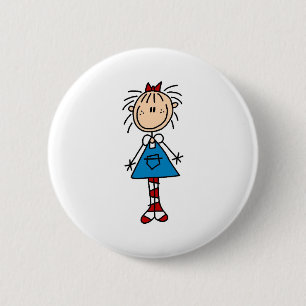 Stick figur Annie knäppas Knapp