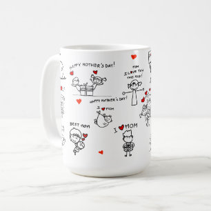 Stick figur Art Mor-dagen Kaffemugg
