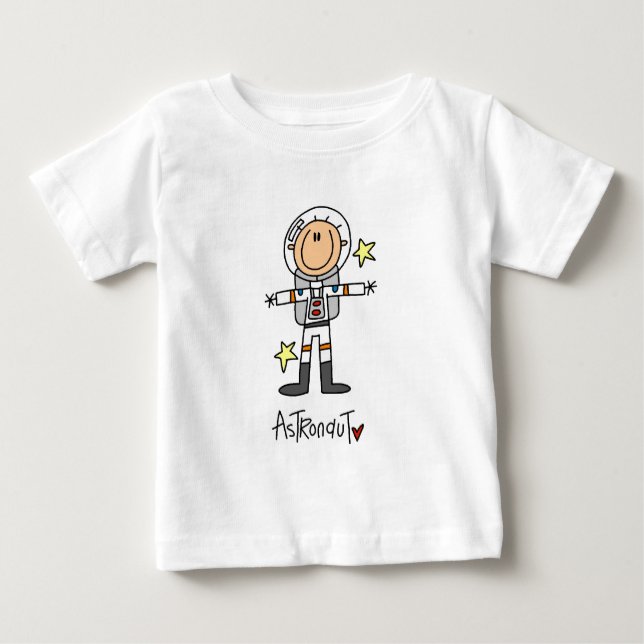 Stick figur Astronaut T-shirts och presenter (Framsida)