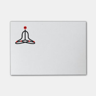 Stick figur av lotusblommayogapose.en post-it block