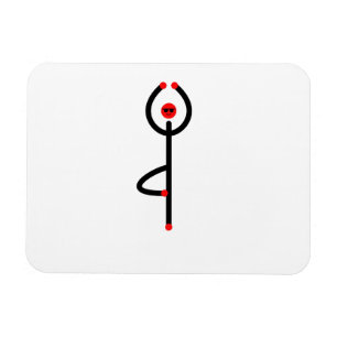 Stick figur av trädyogapose.en magnet
