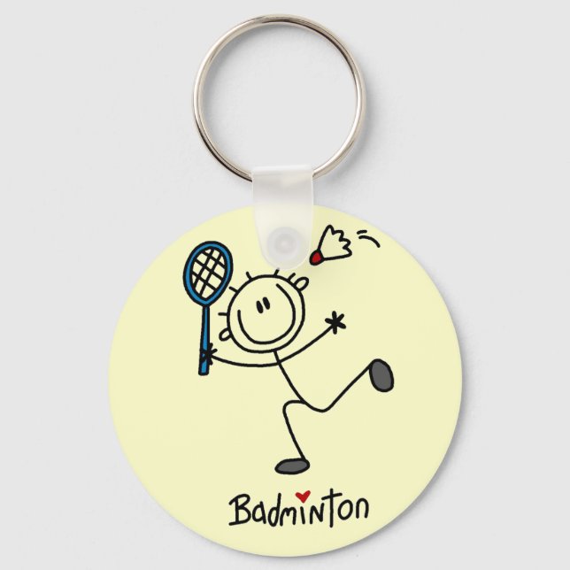 Stick figur Badminton T-shirts och presenter Nyckelring (Framsida)